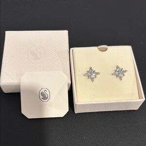 Swarovski Silver Crystal Earrings Modern Elegance